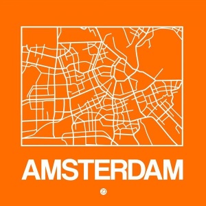NAXART Studio - Orange Map of Amsterdam