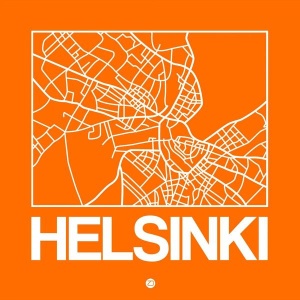 NAXART Studio - Orange Map of Helsinki