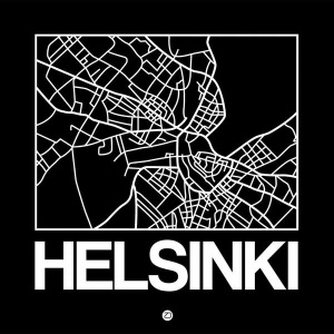 NAXART Studio - Black Map of Helsinki