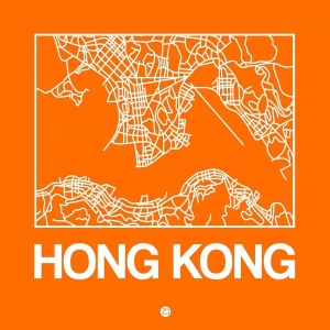 NAXART Studio - Orange Map of Hong Kong
