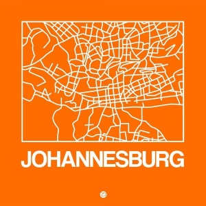 NAXART Studio - Orange Map of Johannesburg