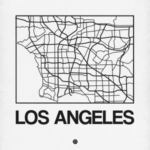 NAXART Studio - White Map of Los Angeles