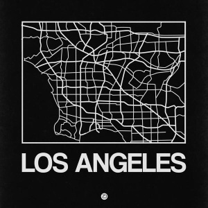 NAXART Studio - Black Map of Los Angeles