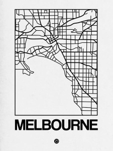 NAXART Studio - White Map of Melbourne