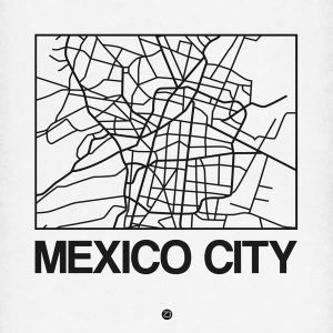 NAXART Studio - White Map of Mexico City