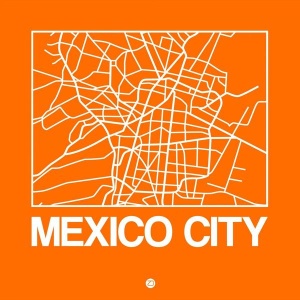 NAXART Studio - Orange Map of Mexico City