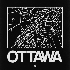 NAXART Studio - Black Map of Ottawa