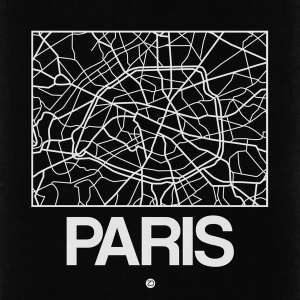 NAXART Studio - Black Map of Paris