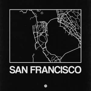 NAXART Studio - Black Map of San Francisco