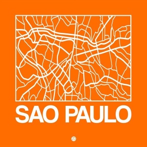 NAXART Studio - Orange Map of Sao Paulo