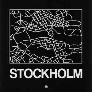NAXART Studio - Black Map of Stockholm