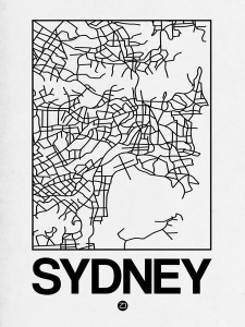 NAXART Studio - White Map of Sydney