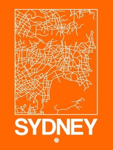 NAXART Studio - Orange Map of Sydney