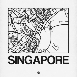NAXART Studio - White Map of Singapore