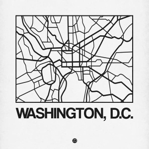 NAXART Studio - White Map of Washington, D.C.