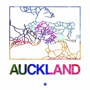 NAXART Studio - Auckland Watercolor Street Map