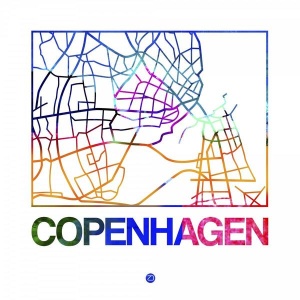 NAXART Studio - Copenhagen Watercolor Street Map