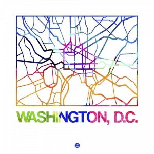 NAXART Studio - Washington D.C. Watercolor Street Map