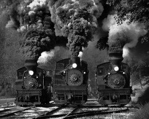 Chuck Gordon - Train Race In Bw