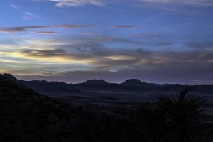 Carol Highsmith - Sunset over the low mountains in the rugged terrain north of Big Bend National Park in the "Trans-Pecos" region of southwest Texas