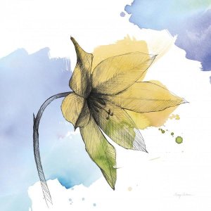 Avery Tillmon - Watercolor Graphitge Flower VIII