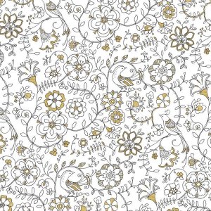 Daphne Brissonnet - Color my World Birds Suzanis Pattern Gold