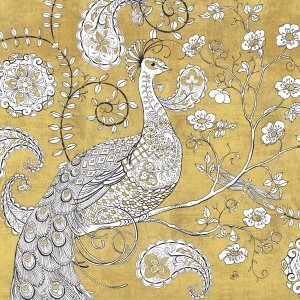 Daphne Brissonnet - Color my World Ornate Peacock I Gold