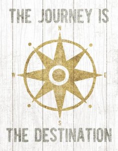 Michael Mullan - Beachscape IV Compass Quote Gold Neutral