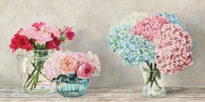 Remy Dellal - Fleurs et Vases Blanc