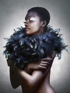 Julian Lauren - Woman with Feathered Scarf