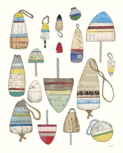 Courtney Prahl - Lobster Buoys on White