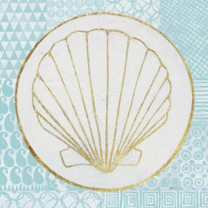 Kathrine Lovell - Summer Shells II Teal and Gold