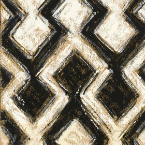 Shirley Novak - Black and Gold Geometric III Crop