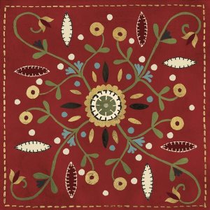 Anne Tavoletti - Festive Tiles IV Red WAL - PILLOW