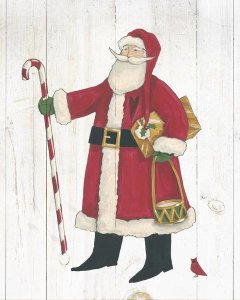 Anne Tavoletti - Vintage St Nick II no Words on White Wood