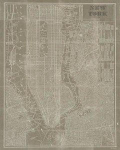 Sue Schlabach - Blueprint Map New York Taupe
