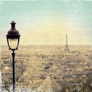 Sue Schlabach - Eiffel Landscape Letter Blue I