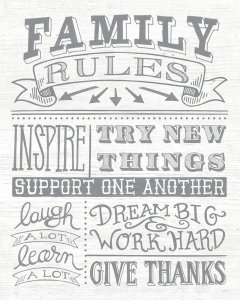 Mary Urban - Family Rules II Gray Words