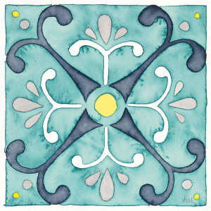 Laura Marshall - Garden Getaway Tile III Teal