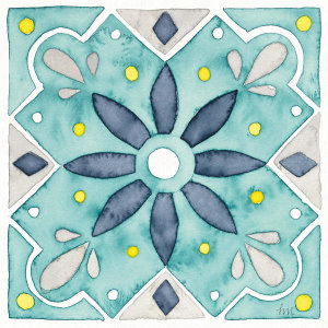 Laura Marshall - Garden Getaway Tile V Teal