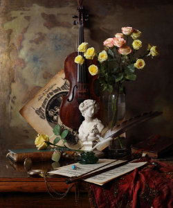 Andrey Morozov - Still Life With Violin And Bust