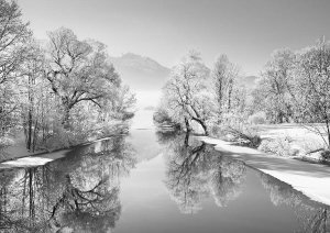 Frank Krahmer - Winter landscape at Loisach, Germany (BW)