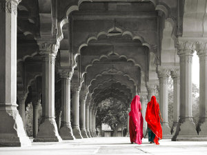 Pangea Images - Women in traditional dress, India (BW)