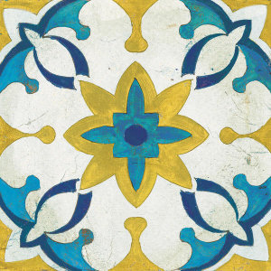 Silvia Vassileva - Andalucia Tiles D Blue and Yellow