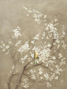 Danhui Nai - White Cherry Blossom I Neutral Crop Bird