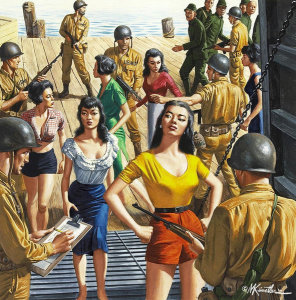 Mort Kunstler - The Geisha Prison Boat