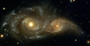 NASA Archive Photo - A Grazing Encounter Between Two Spiral Galaxies