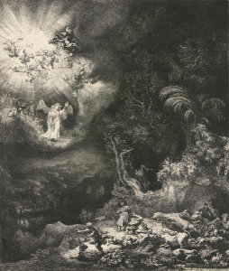 Rembrandt van Rijn - The Angel Appearing to the Shepherds, 1634