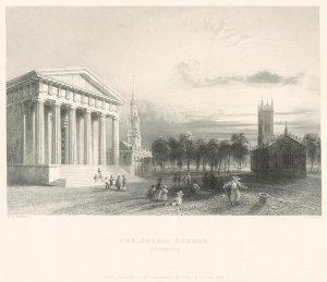 Timothy Cole - The Gothic Church (New Haven), 1839