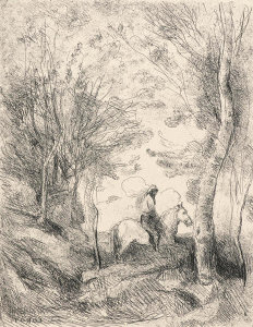 Jean-Baptiste-Camille Corot - Le Grand Cavalier sous Bois, ca. 1854